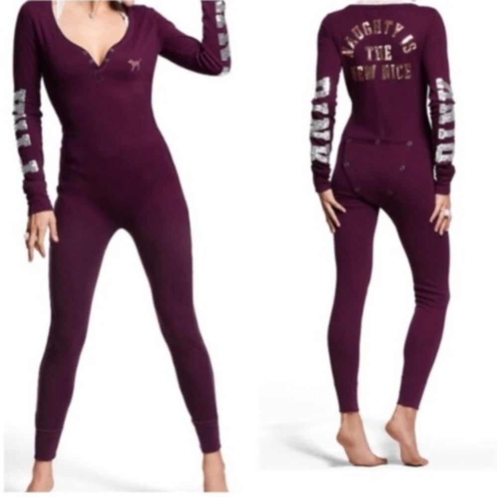 Pink Victoria Secret Drop Bum Onesie